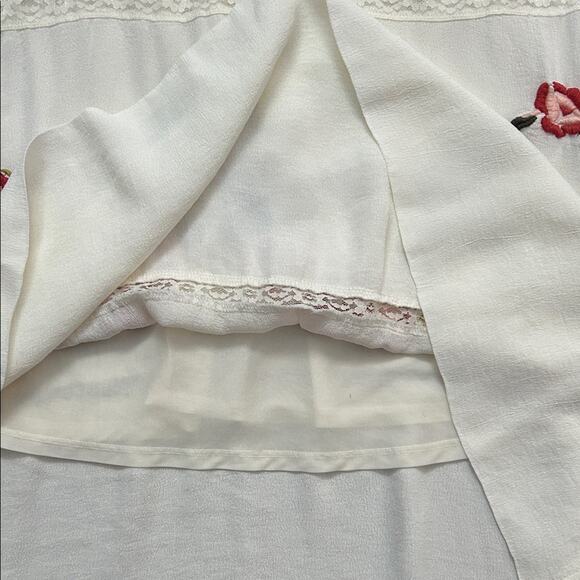 Nanette Lepore Palamino Cottagecore Cream Lace Embroidered Midi Dress, Size 6 - Picture 12 of 16